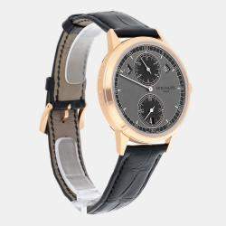 Pre Owned Patek Philippe Calatrava 5235/50R-001 Automatic Grey 18k Rose Gold Men's Wristwatch 40.5 mm
