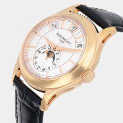 Pre Owned Patek Philippe Complications 5205R Automatic Silver 18k Rose Gold Men's Wristwatch 40 mm