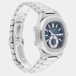Pre Owned Patek Philippe Nautilus 5980/1A-001 Automatic Blue Stainless Steel Men's Wristwatch 44 mm