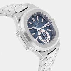 Pre Owned Patek Philippe Nautilus 5980/1A-001 Automatic Blue Stainless Steel Men's Wristwatch 44 mm