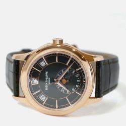 Pre Owned Patek Philippe Complications Annual Calendar 5205R-011 Automatic Olive Green 18K Rose Gold Men’s Wristwatch 40 mm