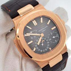 Pre Owned Patek Philippe Nautilus 5712R Automatic Black 18k Rose Gold Men’s Wristwatch 40 mm