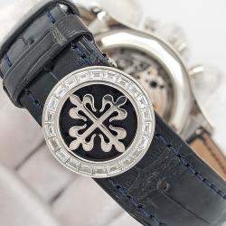 Pre Owned Patek Philippe Complications 5961P Automatic Blue Diamond Platinum Men’s Wristwatch 40.5 mm