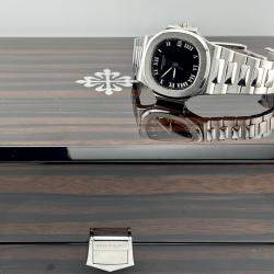 Pre Owned Patek Philippe Nautilus 3800/A1 Automatic Black Stainless Steel Men's Wristwatch 37mm