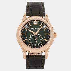 Pre Owned Pre-Owned Patek Philippe Complications Annual Calendar Moon Phases 5205R-011 Men's Watch Automatic 40 mm