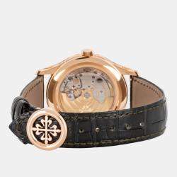Pre Owned Pre-Owned Patek Philippe Complications Annual Calendar Moon Phases 5205R-011 Men's Watch Automatic 40 mm