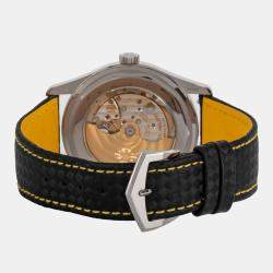 Pre Owned Pre-Owned Patek Philippe Calatrava Date Sweep Seconds 6007G-001 Black Automatic 18k White Gold Men's Wristwatch 40 mm