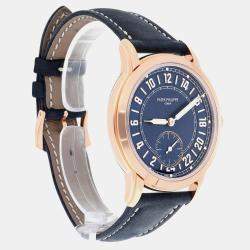 Pre Owned Patek Philippe Complications 5224R-001 Automatic Blue 18k rose gold Men's Wristwatch 42 mm