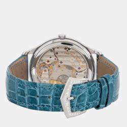 Pre Owned Pre-Owned Patek Philippe Complications World Time 7130G-016 Blue Automatic 18k White Gold Men's Wristwatch 36 mm