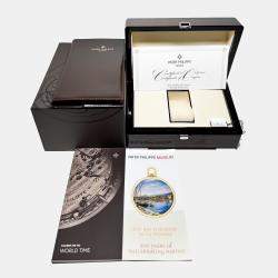 Pre Owned Pre-Owned Patek Philippe Complications World Time 7130G-016 Blue Automatic 18k White Gold Men's Wristwatch 36 mm