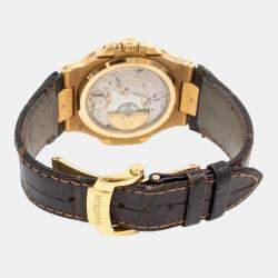 Pre Owned Patek Philippe Nautilus 5712R-001 Automatic Brown 18k Rose Gold Men's Wristwatch 40 mm