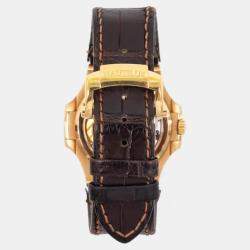 Pre Owned Patek Philippe Nautilus 5712R-001 Automatic Brown 18k Rose Gold Men's Wristwatch 40 mm