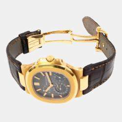Pre Owned Patek Philippe Nautilus 5712R-001 Automatic Brown 18k Rose Gold Men's Wristwatch 40 mm