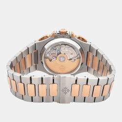 Pre Owned Patek Philippe Nautilus 5980/1AR-001 Automatic Blue 18k Rose Gold Stainless Steel Men's Wristwatch 40 mm