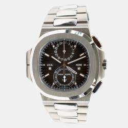 Pre Owned Patek Philippe Nautilus Flyback Chronograph 5990/1A-001 Grey Automatic Stainless Steel Men's Wristwatch 40 mm