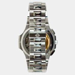 Pre Owned Patek Philippe Nautilus Flyback Chronograph 5990/1A-001 Grey Automatic Stainless Steel Men's Wristwatch 40 mm