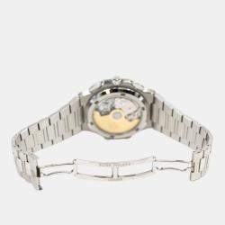 Pre Owned Patek Philippe Nautilus Flyback Chronograph 5990/1A-001 Grey Automatic Stainless Steel Men's Wristwatch 40 mm