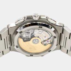 Pre Owned Patek Philippe Nautilus Flyback Chronograph 5990/1A-001 Grey Automatic Stainless Steel Men's Wristwatch 40 mm