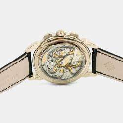 Pre Owned Patek Philippe Perpetual Calendar 5270G-001 Silver Manual Winding 18k White Gold Men's Wristwatch 41 mm