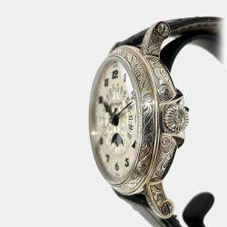 Pre Owned Patek Philippe Perpetual Calendar 5160/500G-001 Automatic White 18k White Gold Men's Wristwatch 42 mm