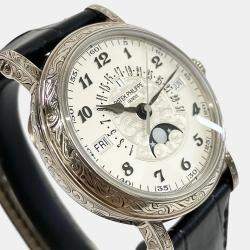 Pre Owned Patek Philippe Perpetual Calendar 5160/500G-001 Automatic White 18k White Gold Men's Wristwatch 42 mm