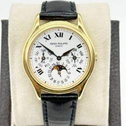 Pre Owned Patek Philippe Perpetual Calendar 3940J Automatic 18K Yellow Gold Men's Wristwatch 36 mm