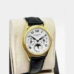 Pre Owned Patek Philippe Perpetual Calendar 3940J Automatic 18K Yellow Gold Men's Wristwatch 36 mm