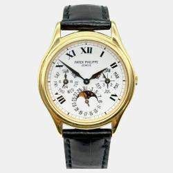 Pre Owned Patek Philippe Perpetual Calendar 3940J Automatic 18K Yellow Gold Men's Wristwatch 36 mm