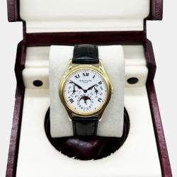 Pre Owned Patek Philippe Perpetual Calendar 3940J Automatic 18K Yellow Gold Men's Wristwatch 36 mm