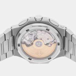 Pre Owned Pre-Owned Patek Philippe Nautilus Travel Time Chronograph 5990/1A-001 Black Automatic Stainless Steel Men's Wristwatch 40 MM