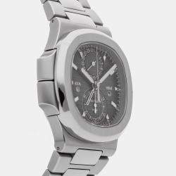 Pre Owned Pre-Owned Patek Philippe Nautilus Travel Time Chronograph 5990/1A-001 Black Automatic Stainless Steel Men's Wristwatch 40 MM