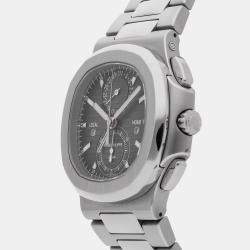 Pre Owned Pre-Owned Patek Philippe Nautilus Travel Time Chronograph 5990/1A-001 Black Automatic Stainless Steel Men's Wristwatch 40 MM