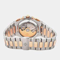 Pre Owned Patek Philippe Nautilus Chronograph 5980/1AR-001 Automatic Blue Dial 2-Tone Men's Wristwatch 40 mm