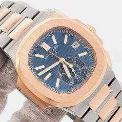 Pre Owned Patek Philippe Nautilus Chronograph 5980/1AR-001 Automatic Blue Dial 2-Tone Men's Wristwatch 40 mm