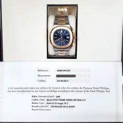 Pre Owned Patek Philippe Nautilus Chronograph 5980/1AR-001 Automatic Blue Dial 2-Tone Men's Wristwatch 40 mm