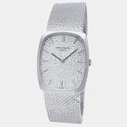 Pre Owned Patek Philippe Ellipse 3567/1 Manual Silver Dial 18k White Gold Men's Wristwatch 26 mm