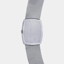 Pre Owned Patek Philippe Ellipse 3567/1 Manual Silver Dial 18k White Gold Men's Wristwatch 26 mm