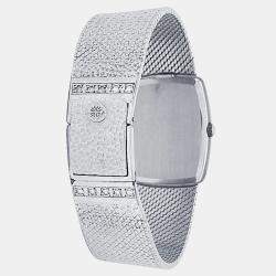 Pre Owned Patek Philippe Ellipse 3567/1 Manual Silver Dial 18k White Gold Men's Wristwatch 26 mm