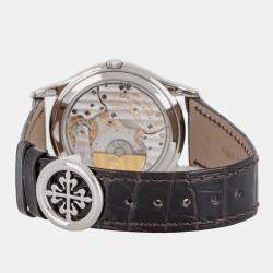مملوكة مسبقًا Patek Philippe Grand Complications Perpetual Calendar 5140G-001 Automatic Silver Dial 18k White Gold Men's Wristwatch 37mm