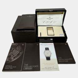 مملوكة مسبقًا باتيك فيليب تعقيدات كالاترافا بايلوت ا لسفر 5524G-001 أزرق أوتوماتيك 18 قيراط ذهب أبيض ساعة يد رجالية 42 ملم