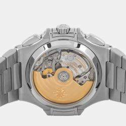 مملوكة مسبقًا Pre-Owned Patek Philippe Nautilus Chronograph 5980/1A-019 White Automatic Stainless Steel Men's Wristwatch 40 MM