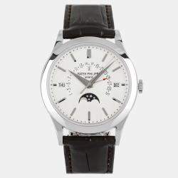 مملوكة مسبقًا باتيك فيليب جراند كومبليكيشن روزنامة أبدية 5496P-001 فضي أوتوماتيك بلاتينيوم ساعة يد رجالية 39 ملم مملوك مسبقاً