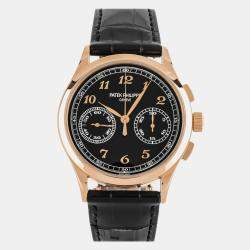Pre Owned Pre-Owned Patek Philippe Complications Chronograph 5170R-010 Black Manual Winding 18k Rose Gold Men's Wristwatch 39 MM