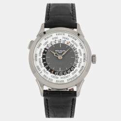 Pre Owned Pre-Owned Patek Philippe Complications World Time 5230G-014 Silver Automatic 18k White Gold Men's Wristwatch 38 MM