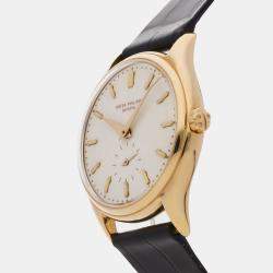 Pre Owned Pre-Owned Patek Philippe Calatrava 2526J Black Automatic 18k Yellow Gold Men's Wristwatch 36 MM