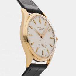 Pre Owned Pre-Owned Patek Philippe Calatrava 2526J Black Automatic 18k Yellow Gold Men's Wristwatch 36 MM