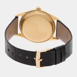 Pre Owned Pre-Owned Patek Philippe Calatrava 2526J Black Automatic 18k Yellow Gold Men's Wristwatch 36 MM