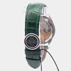 Pre Owned Patek Philippe Annual Calendar 5960P-001 Grey Platinum Automatic Men's Wristwatch 40.5 mm