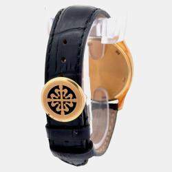 Pre Owned Patek Philippe Aquanaut 5060SJ-001 Black 18K Yellow Gold Automatic Men's Wristwatch 35mm