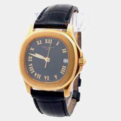 Pre Owned Patek Philippe Aquanaut 5060SJ-001 Black 18K Yellow Gold Automatic Men's Wristwatch 35mm